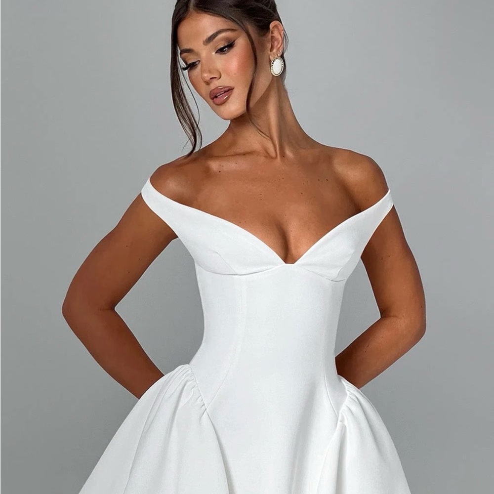 Oh Polly Strapless White Dress